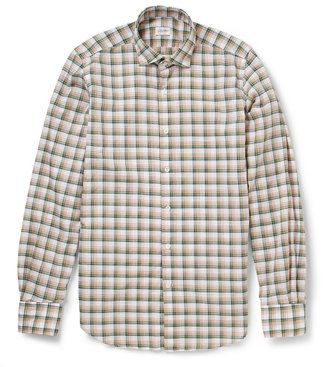 Incotex Slim-Fit Plaid Cotton-Poplin Shirt