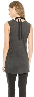 Vera Wang Collection Jersey Tank with Embroidery