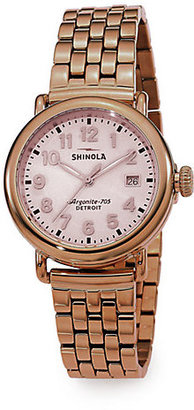 Rosegold Shinola Runwell Rose Goldtone PVD Stainless Steel Bracelet Watch