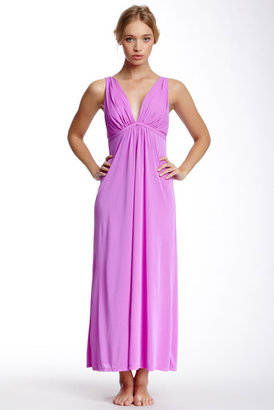 Natori V-neck Ruched Front Night Gown