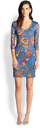Just Cavalli Floral-Print Scoopneck Dress