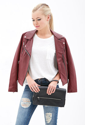 Forever 21 FOREVER 21+ Oversized Faux Leather Clutch
