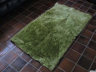 Flokati Faux Fur Rugs 2' x 4' (Celery Green)