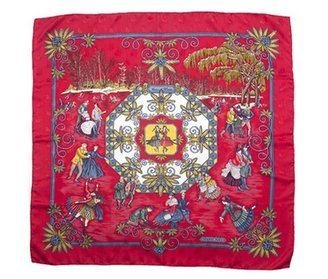 Hermes Pre-Owned Joies D' Hiver Silk Scarf