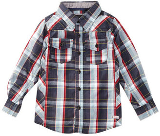 Micros Kevin Long Sleeve Woven Plaid Shirt (Toddler Boys)