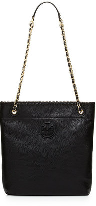 Tory Burch Marion Leather Book Bag, Black