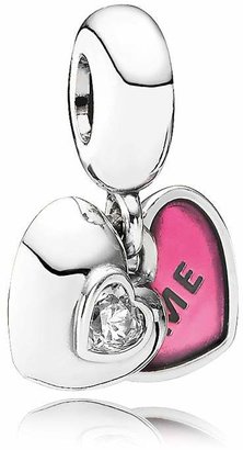 Pandora ME & YOU silver dangle with pink enamel and cubic