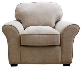 Debenhams Linen coloured 'Kismet' armchair with dark wood feet