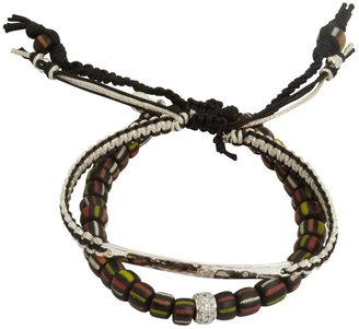 Tai Set of two - black bar and bead cinch bracelets