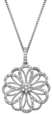 Lord & Taylor Sterling Silver & Diamond Pendant Necklace