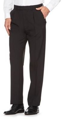 Thomas Nash Big and tall black smart pleated trousers