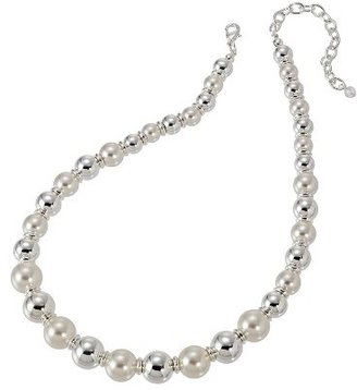 Pearl Lonna & Lilly Beaded Collar Necklace With Simulated White Silver