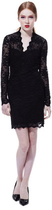 Dolce Vita Long-Sleeve Lace Dress with Scalloped Trim