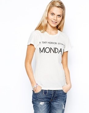 Wildfox Couture T-Shirt With Monday Horror Print - White