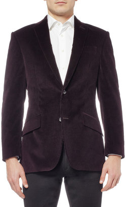 Richard James Purple Slim-Fit Corduroy Suit Jacket