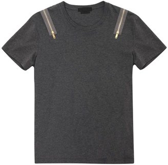 Alexander McQueen Zip Shoulder Detail T-Shirt