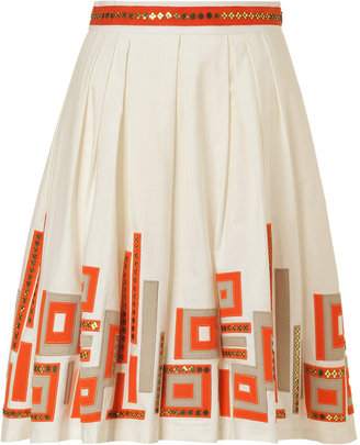 Milly Ivory Perfect Pleated Date Skirt