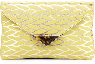 Elaine Turner Designs Bella Leaf Envelope Clutch Bag, Citrine/Gold