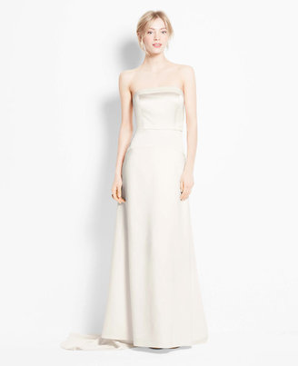 Ann Taylor Satin Bodice Strapless Wedding Dress