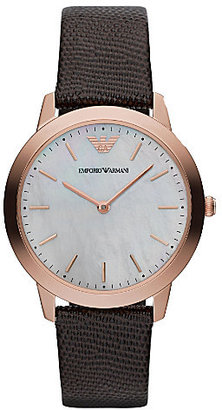Emporio Armani Gold-toned reptile-embossed watch