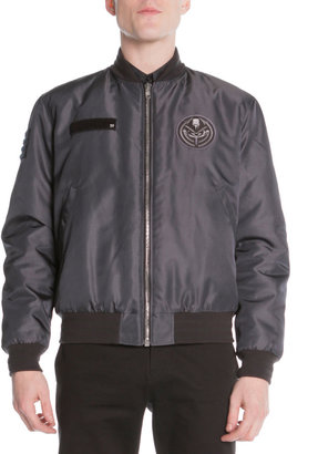 Givenchy Patch-Detail Bomber Jacket, Dark Gray