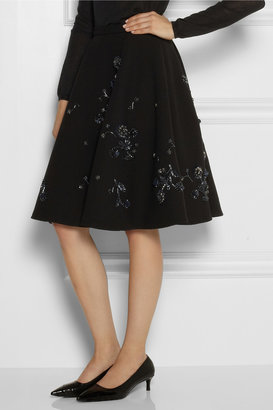 Miu Miu Embellished wool-crepe skirt