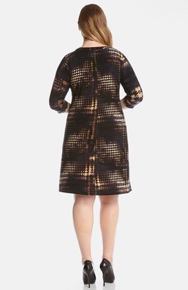 Karen Kane Houndstooth Jersey Shift Dress (Plus Size)
