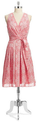 Evan Picone Printed Fit and Flare Dress --