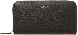 Paul Smith Black saffiano large ziparound purse