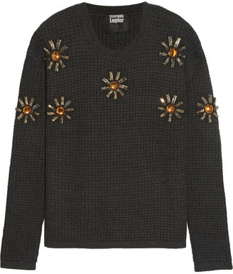 Markus Lupfer Crystal-embellished merino wool sweater