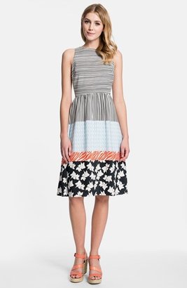 Cynthia Steffe CeCe by 'Kinley' Mix Print Fit & Flare Dress