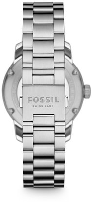 Fossil Swiss Made Day/Date Stainless Steel Watch