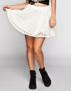 Lily White Crochet Skater Skirt