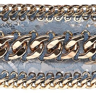 Balmain 110mm Chained Lace Pvc High Waist Belt