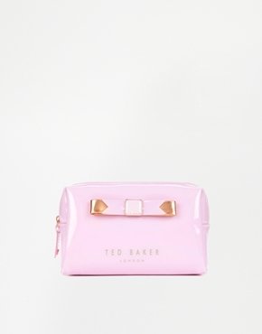 Ted Baker Large Bow Medium Makeup Bag - Dusty pink