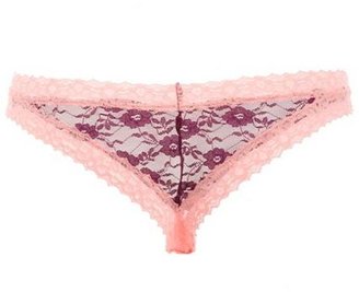 Charlotte Russe Color Block Lace Tanga Panties