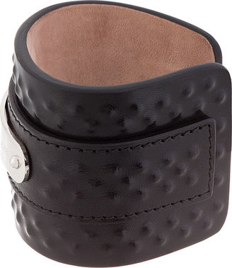 Alexander McQueen Black Stippled Leather Cuff