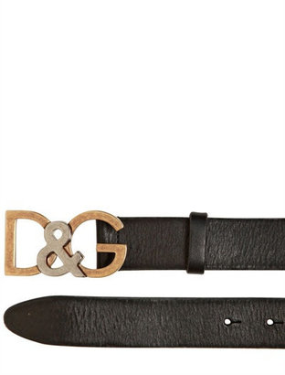 Dolce & Gabbana 30 Mm Buckle Leather Belt