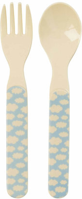 Rice A/S Cloud Print Kids Melamine Spoon and Fork