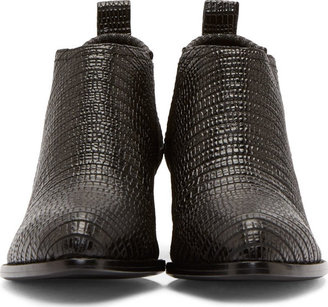 Alexander Wang Black Lizard Skin Kori Ankle Boots