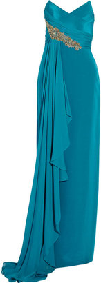 Notte by Marchesa 3135 Notte by Marchesa Embellished silk-crepe gown