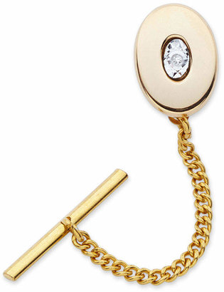 Asstd National Brand Gold-Plated Polished Tie Tack with Diamond Accent