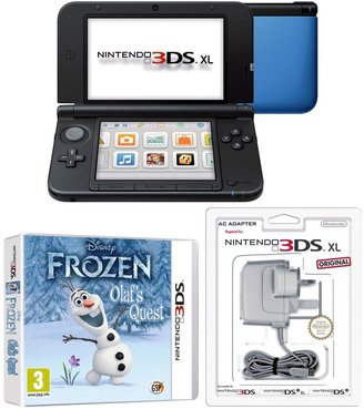 Nintendo 3DS XL with Disney Frozen and Adaptor