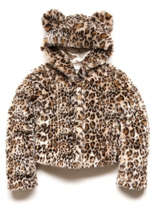 Forever 21 girls Hooded Leopard Faux Fur Jacket (Kids)
