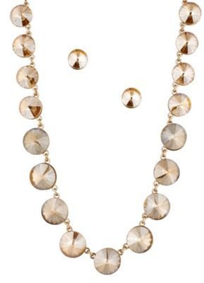 J by Jasper Conran Designer crystal round stone necklace and earring set