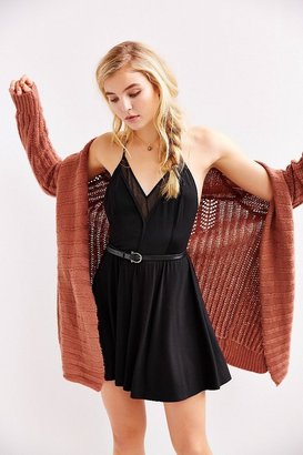 Urban Outfitters COPE Knit-Mix Skinny Racerback Fit + Flare Dress