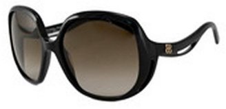 Balenciaga dark brown striped oversized sunglasses