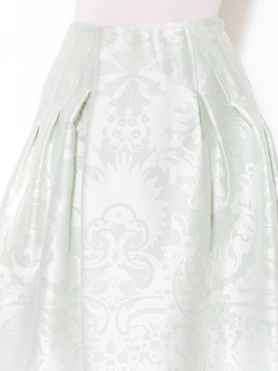 Carolina Herrera Floral Silk Devor Party Skirt