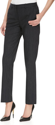 Michael Kors Pinstriped Straight-Leg Slim Pants
