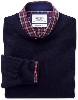 Charles Tyrwhitt Navy merino wool crew neck sweater